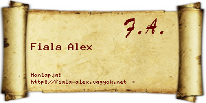 Fiala Alex névjegykártya